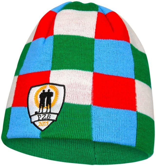 Czapka dziana w kratkę